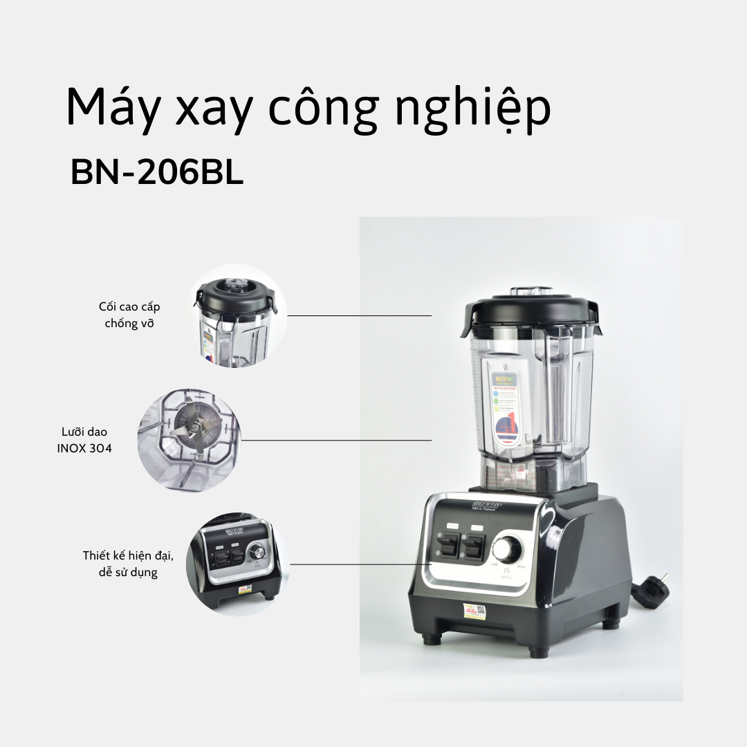 Máy xay công nghiệp Bennix BN-206BL Máy xay công nghiệp Bennix BN-206BL
