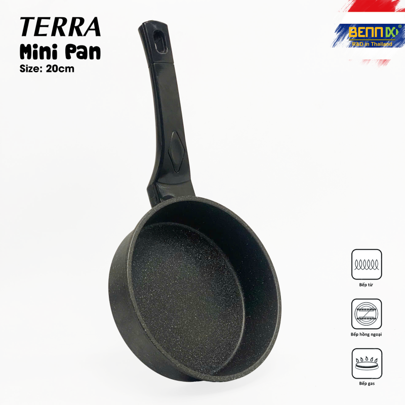 Chảo đá từ Bennix BN-20Terra 20cm, nhôm đúc cao thành